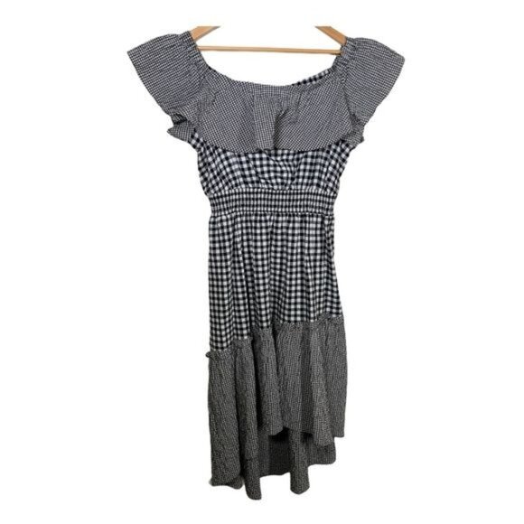 Rachel Roy XXL Gingham Plaid Off Shoulder Ruffle Peasant Sundress - Picture 1 of 11
